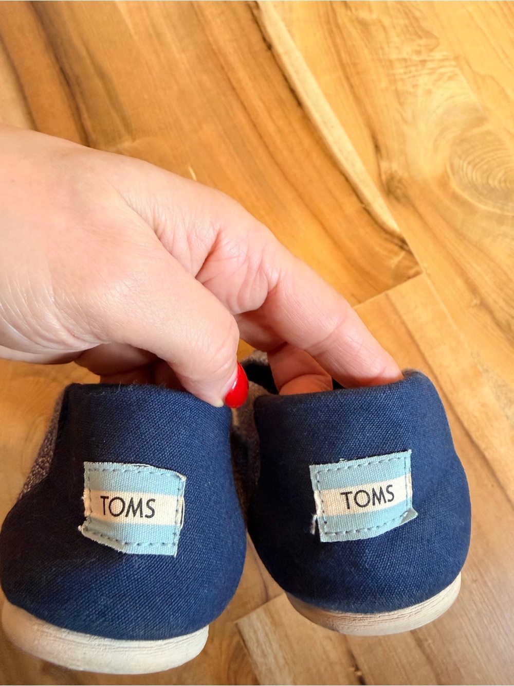 TOMS Navy and Light Blue Women’s Slip-On Shoes